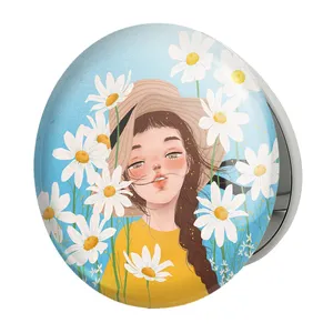 آینه جیبی خندالو طرح دخترانه مدل تاشو کد 25623 