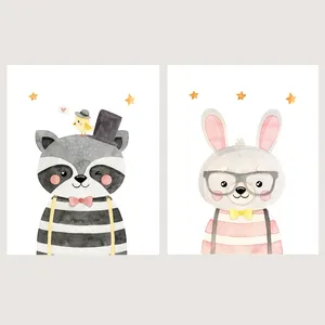  پوستر الفاپ مدل کودک طرح Happy Animals کد 147_02 بسته 2 عددی