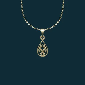 گردنبند طلا 18 عیار زنانه مدوپد مدل هندسی کد AA2-1-1061