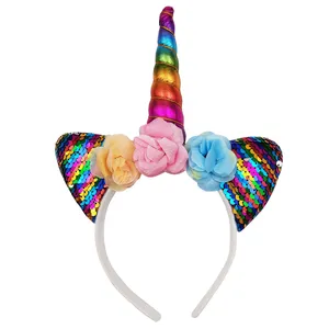 تل مو چراغدار دخترانه مدل اسب تک شاخ کد 1