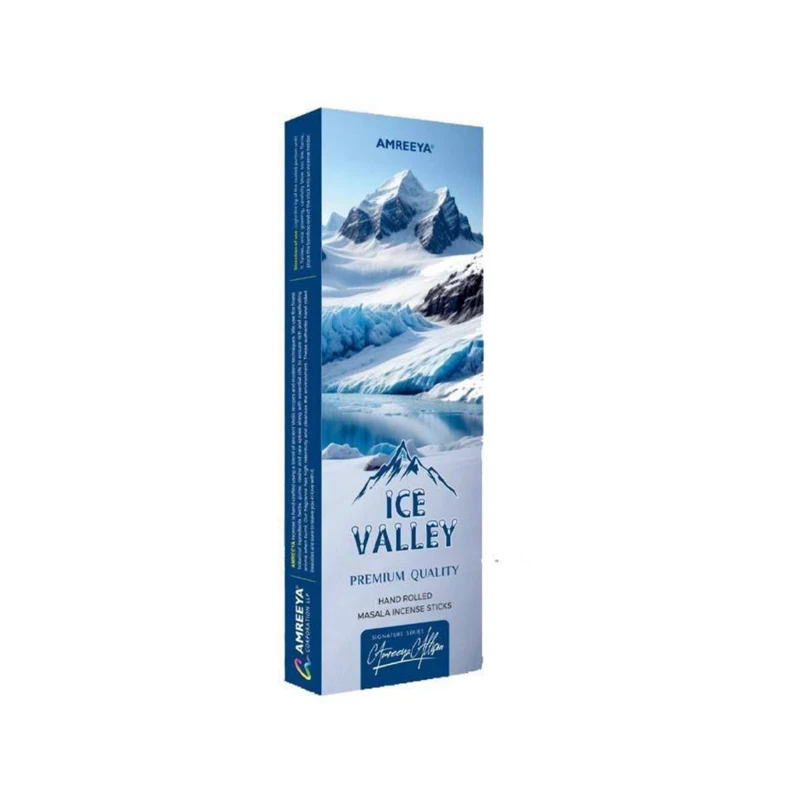 عود دست‌ساز آمریا مدل دره یخی آیس ولی Ice Valley رایحه نعنا بسته 30 عددی