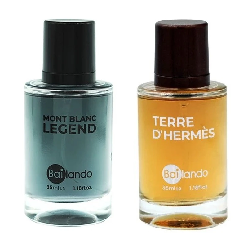 عطر جیبی مردانه بایلندو مدل لجند مونت بلان با رایحه خنک و شرقی حجم 35 میلی‌لیتر به همراه عطر جیبی مردانه بایلندو مدل تق هرمس با رایحه گرم و چوبی حجم 35 میلی‌لیتر