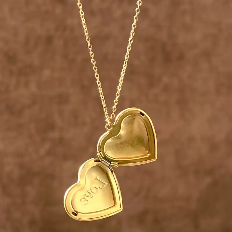 گردنبند زنانه مدل قاب عکس جادویی طرح لاکت قلب 443