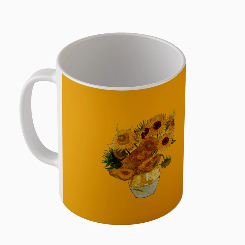 ماگ مدل MG2007 طرح نقاشی ونسان ون گوگ گل‌های آفتابگردان 