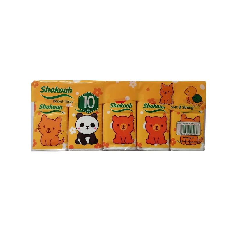 دستمال کاغذی جیبی 10 برگ شکوه مدل minimal بسته 10 عددی