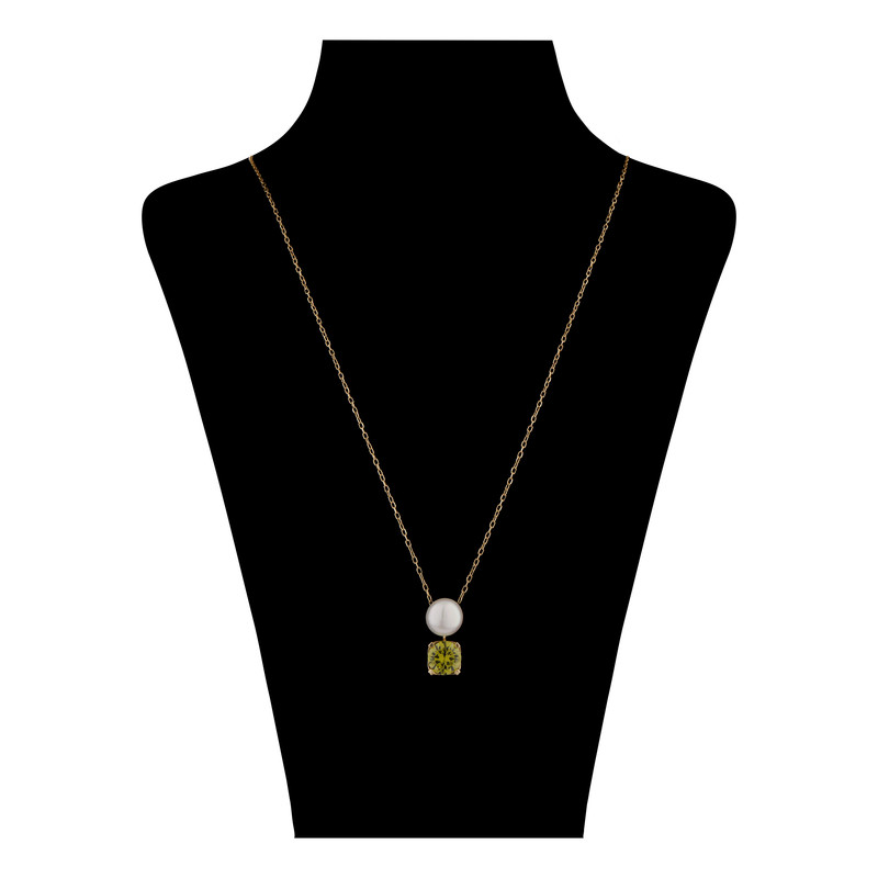 گردنبند طلا 18 عیار زنانه با زنجیر حلقه‌ای (فلامینگو) تاج مدل G364