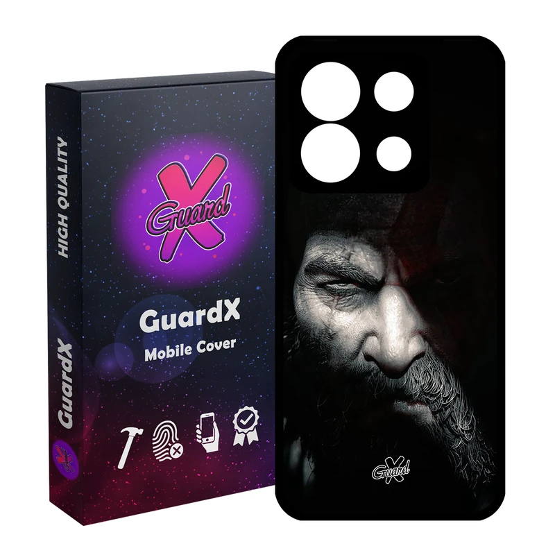 کاور گارد ایکس طرح God of War مدل Glass10418 مناسب برای گوشی موبایل شیائومی Redmi Note 13 5G