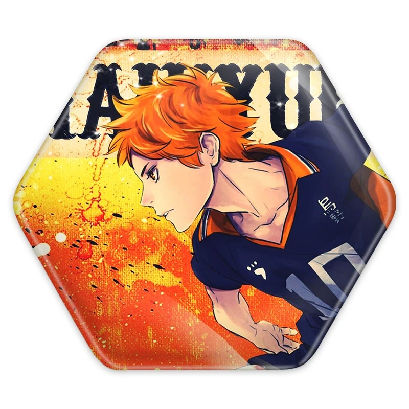پیکسل خندالو طرح هیناتا شویو انیمه هایکیو Haikyu مدل شش ضلعی کد 17787