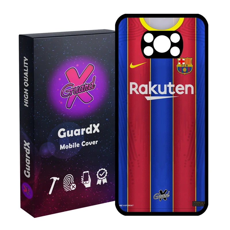 کاور گارد ایکس طرح بارسلونا مدل Glass10228 مناسب برای گوشی موبایل شیائومی Poco X3 Pro