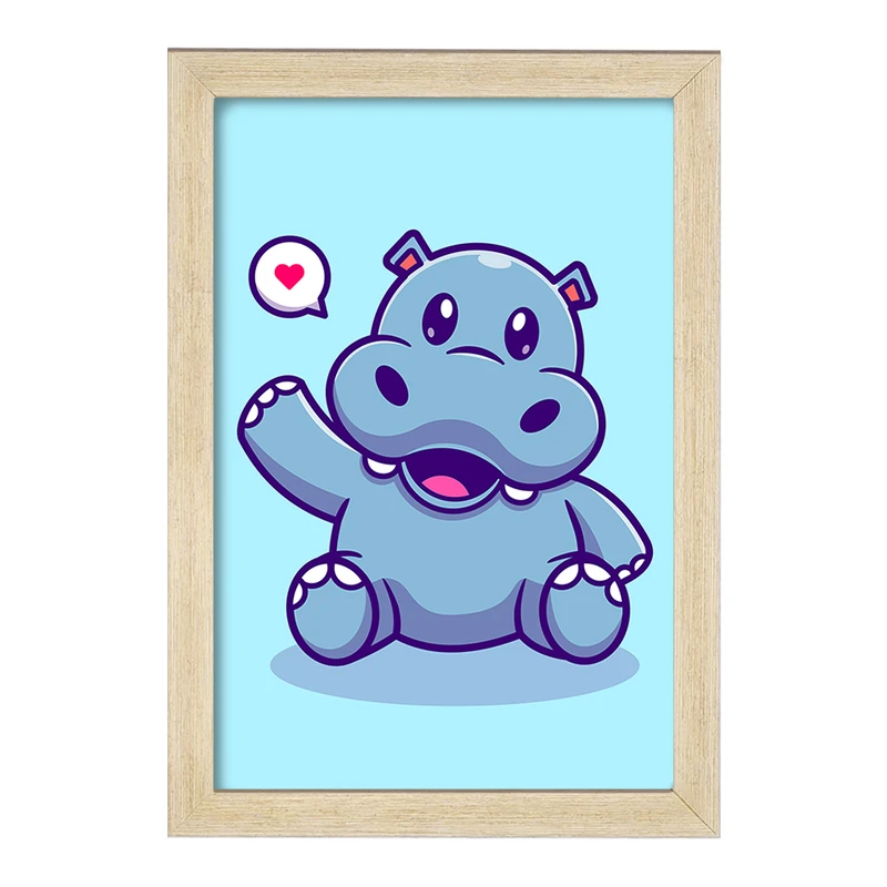 تابلو خندالو مدل حیوانات بامزه اسب آبی کد 29668