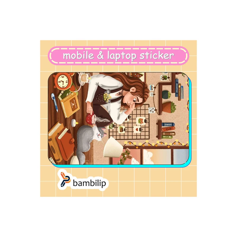 استیکر بامبیلیپ مدل کارت عابر طرح دختر و اتاق کیوت کد 4038154