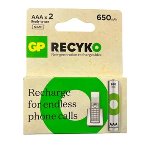 باتری نیم قلمی قابل شارژ جی پی مدل ER- 650mAh بسته ۲ عددی