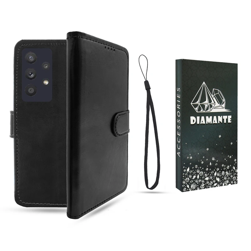کیف کلاسوری دیامانته مدل Kiif_Bk مناسب برای گوشی موبایل سامسونگ Galaxy A32 5G به همراه بند آویز