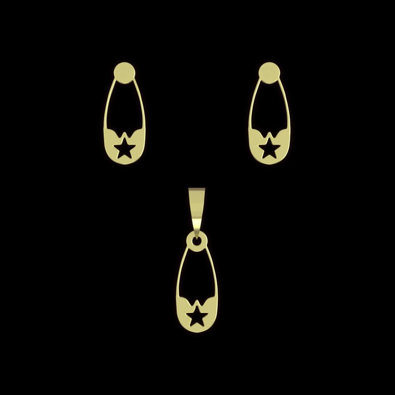 نیم ست طلا 18 عیار زنانه مدوپد مدل سنجاق ستاره کد NA11517