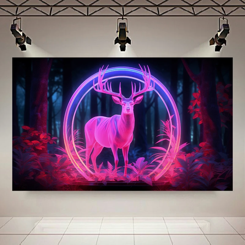 پوستر طرح گوزن مدل نئون کد AR303173