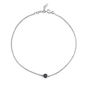 دستبند نقره زنانه مدل تک نگین