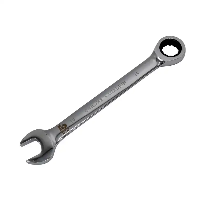 آچار یکسر تخت و یکسر رینگی جغجغه ای مدل کوییک کد YP-HC-019 سایز 19 میلیمتر