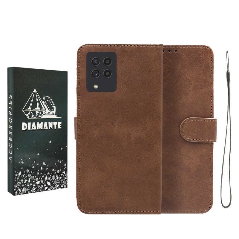 کیف کلاسوری دیامانته مدل Bandaviz Bk مناسب برای گوشی موبایل سامسونگ Galaxy A22 4G به همراه بند آویز