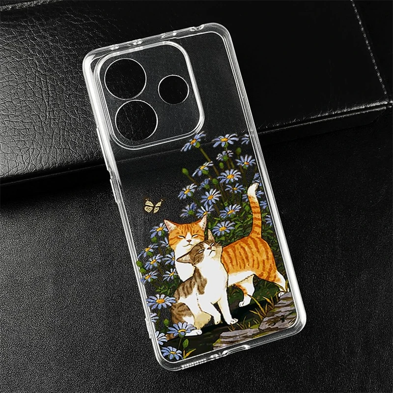 کاور طرح Cat & Butterfly مناسب برای گوشی موبایل شیائومی Redmi Note 14 5G
