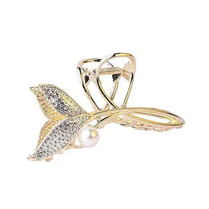 کلیپس مو زنانه مدل دلفین نگین مرواریدی