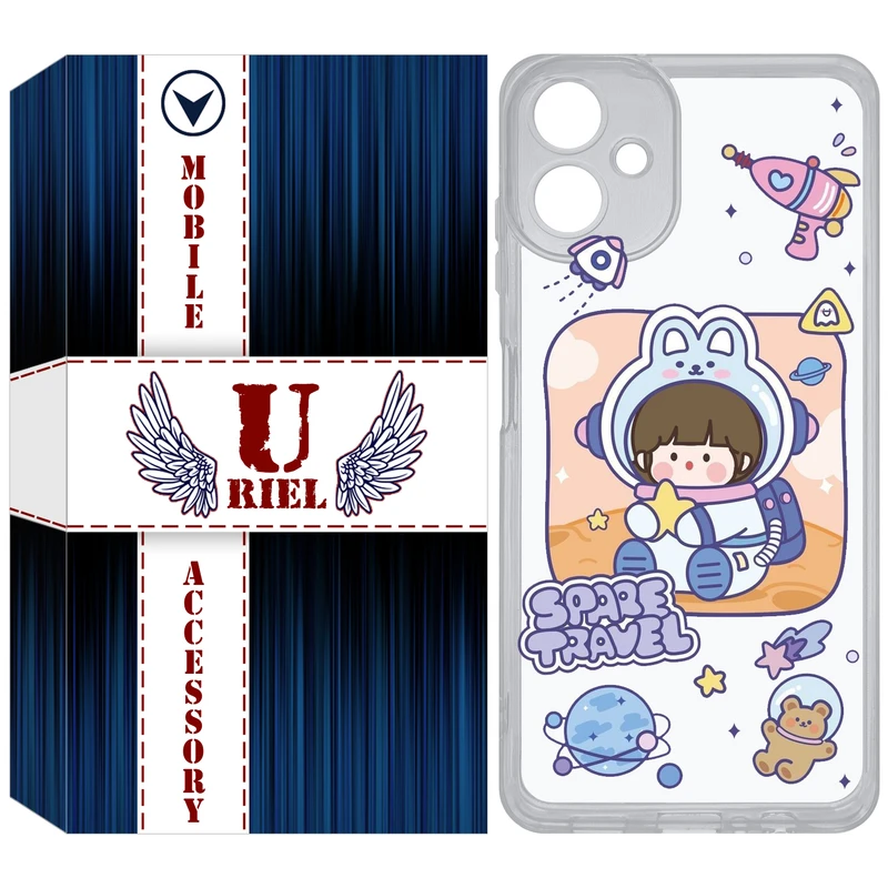 کاور یوریل مدل Clear کد 9 طرح دختر فضانورد مناسب برای گوشی موبایل سامسونگ Galaxy A06