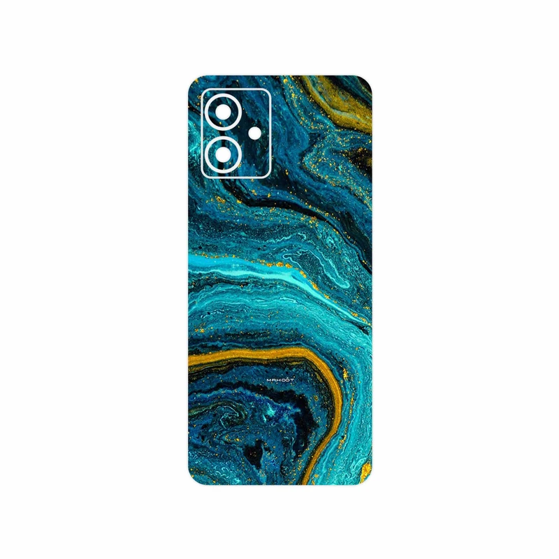 برچسب پوششی ماهوت مدل Turquoise marblewith golden streaks مناسب برای گوشی موبایل موتورولا Moto G14