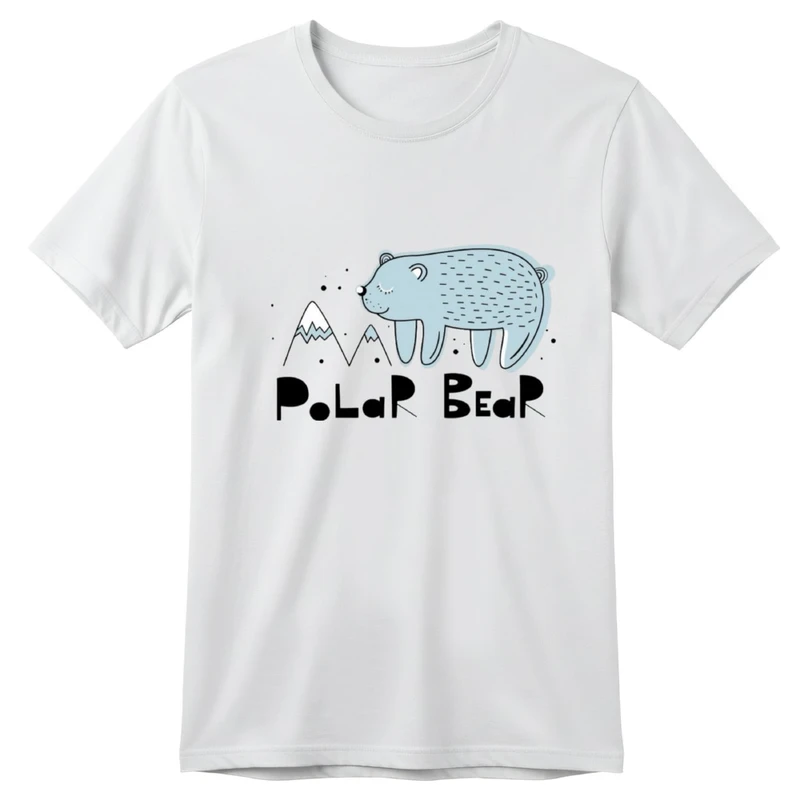 تی‌شرت آستین کوتاه بچگانه مدل خرس و کوه کد v34 