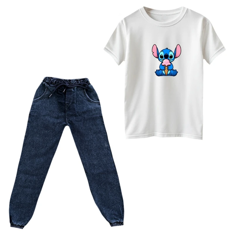 ست تی‌شرت و شلوار پسرانه مدل استیچ کد 02