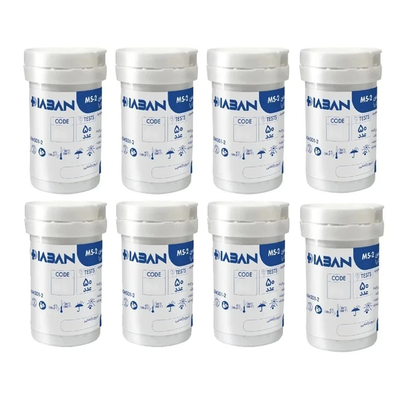 نوار تست قند خون دیابان مدل MS-2 سازگار با دستگاه دیابان هشت بسته 50 عددی