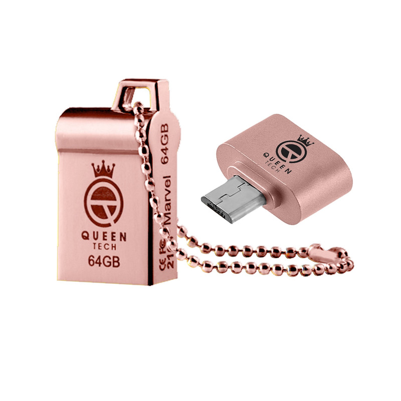 فلش مموری کوئین تک مدل MARVEL PLUS ظرفیت 64 گیگابایت به همراه مبدل Micro USB-OTG