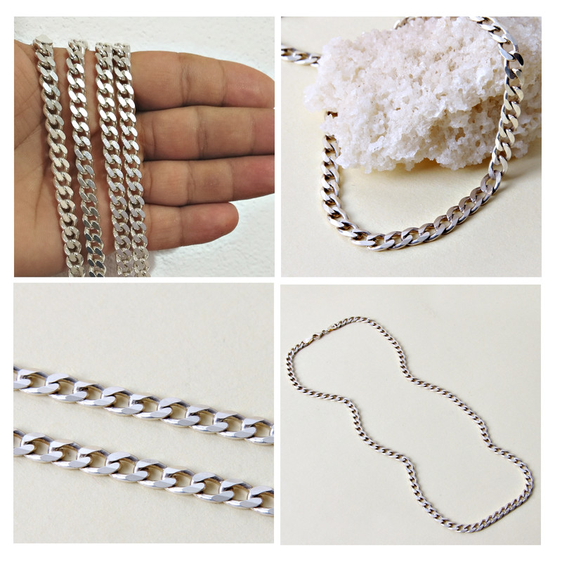 زنجیر نقره مردانه مدل بافت کد a13