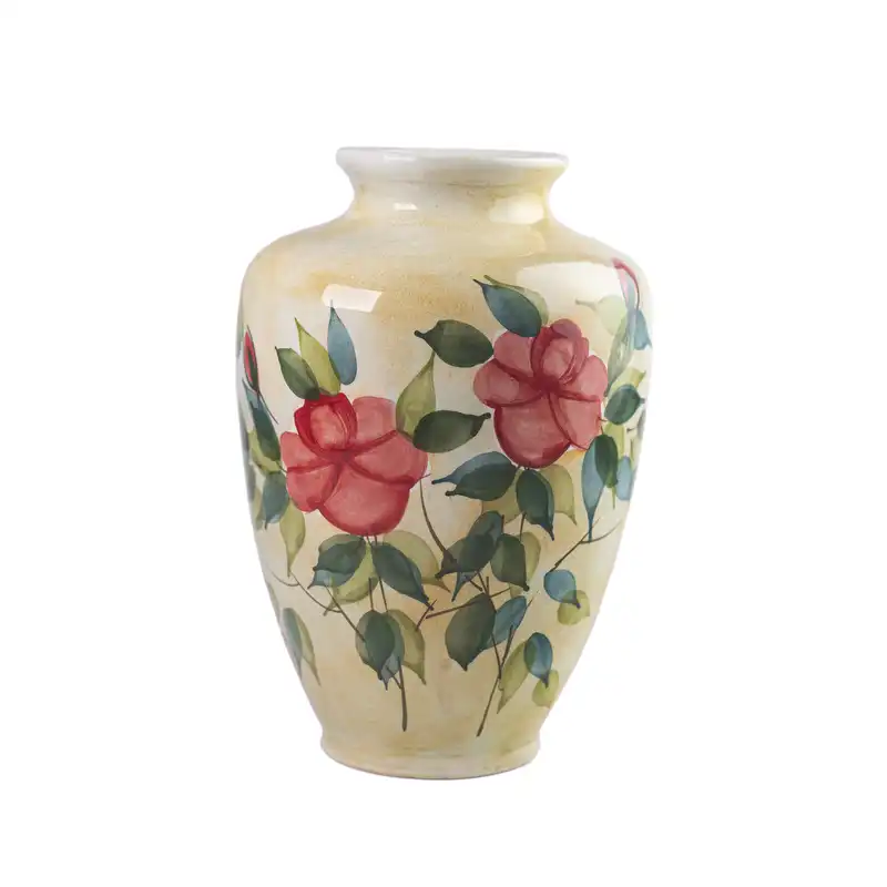 گلدان سفالی طرح نقاشی زیر لعابی مدل تسنیم کد A-3