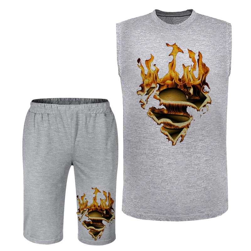 ست تاپ و شلوارک مردانه مدل سوپرمن کد N234