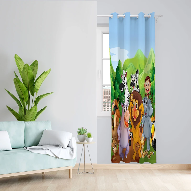  پرده مدل اتاق کودک مخمل پانچی کد 4045 سایز 140x200 سانتی متر