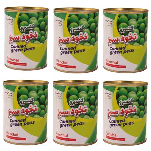 کنسرو نخود سبز پامچال - 380 گرم مجموعه 6 عددی