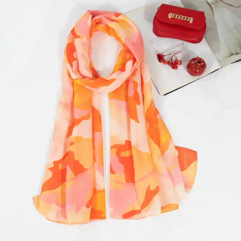 شال زنانه مدل نخی تابستانه نخی خنک طرح پاییزی کد a-2296