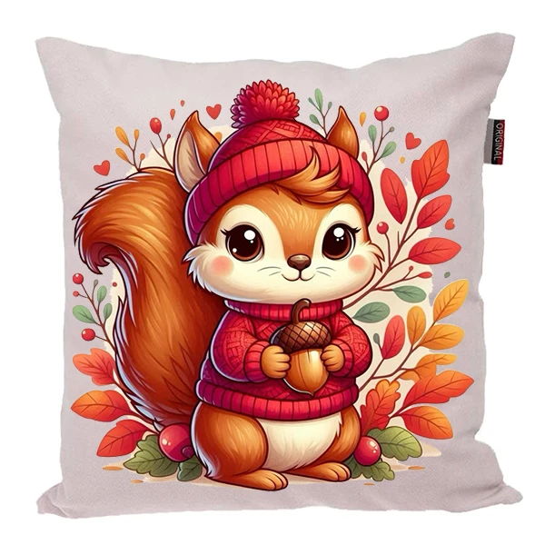 کوسن پاد آفرین مدل پاییز طرح سنجاب کد PK30212