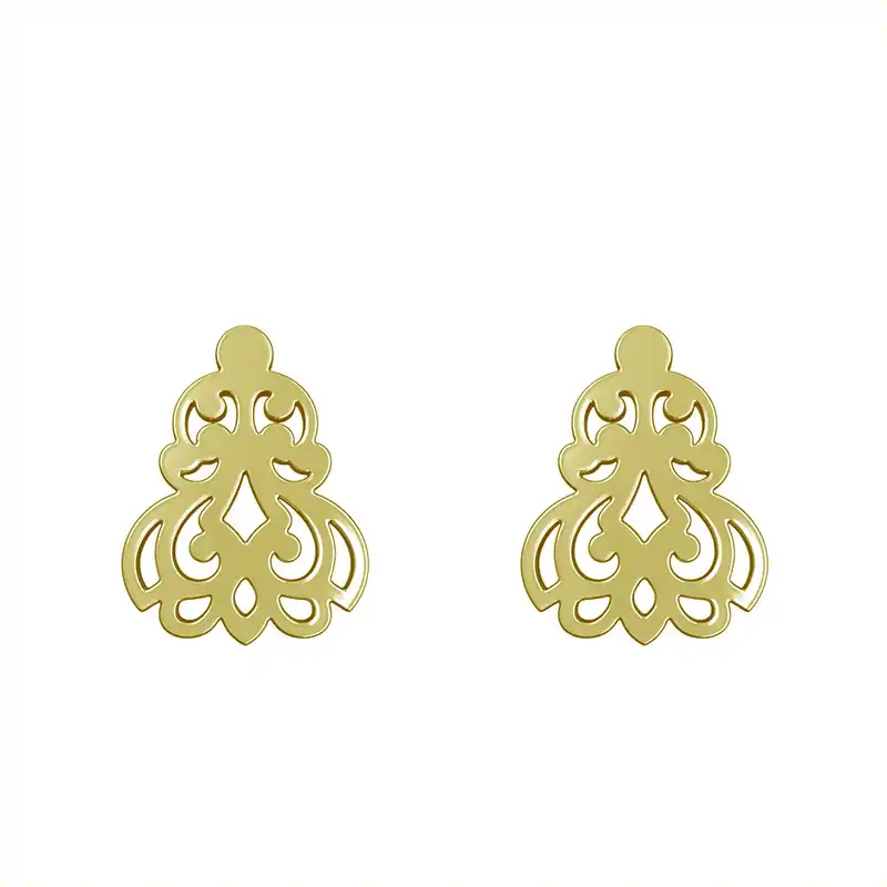 گوشواره طلا 18 عیار زنانه مدوپد مدل هندسی کد GA1-15127