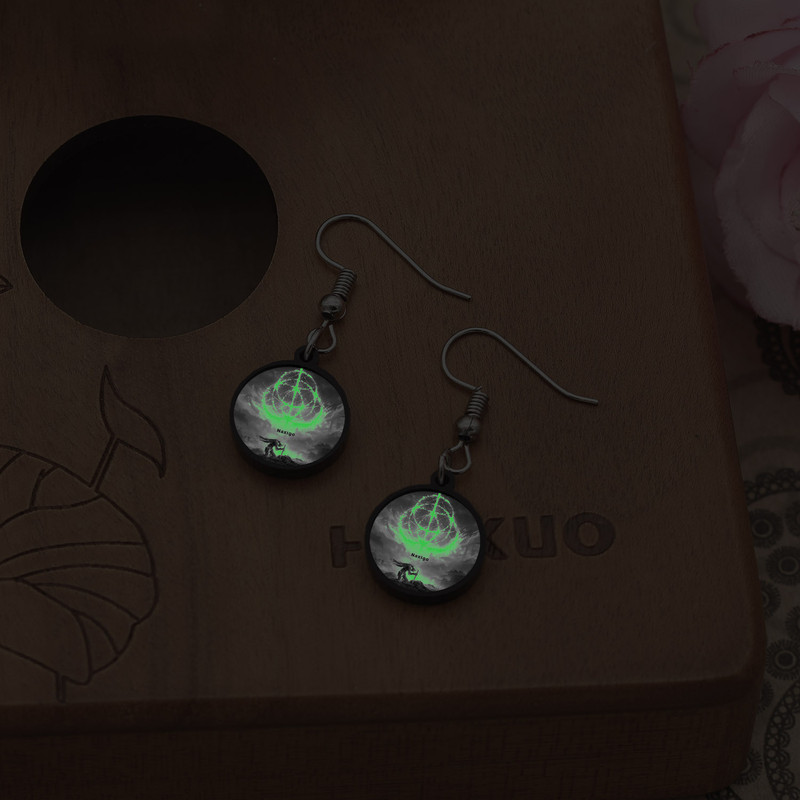 گوشواره زنانه ناکسیگو مدل شب تاب طرح Elden Ring کد ES7295 مجموعه 2 عددی