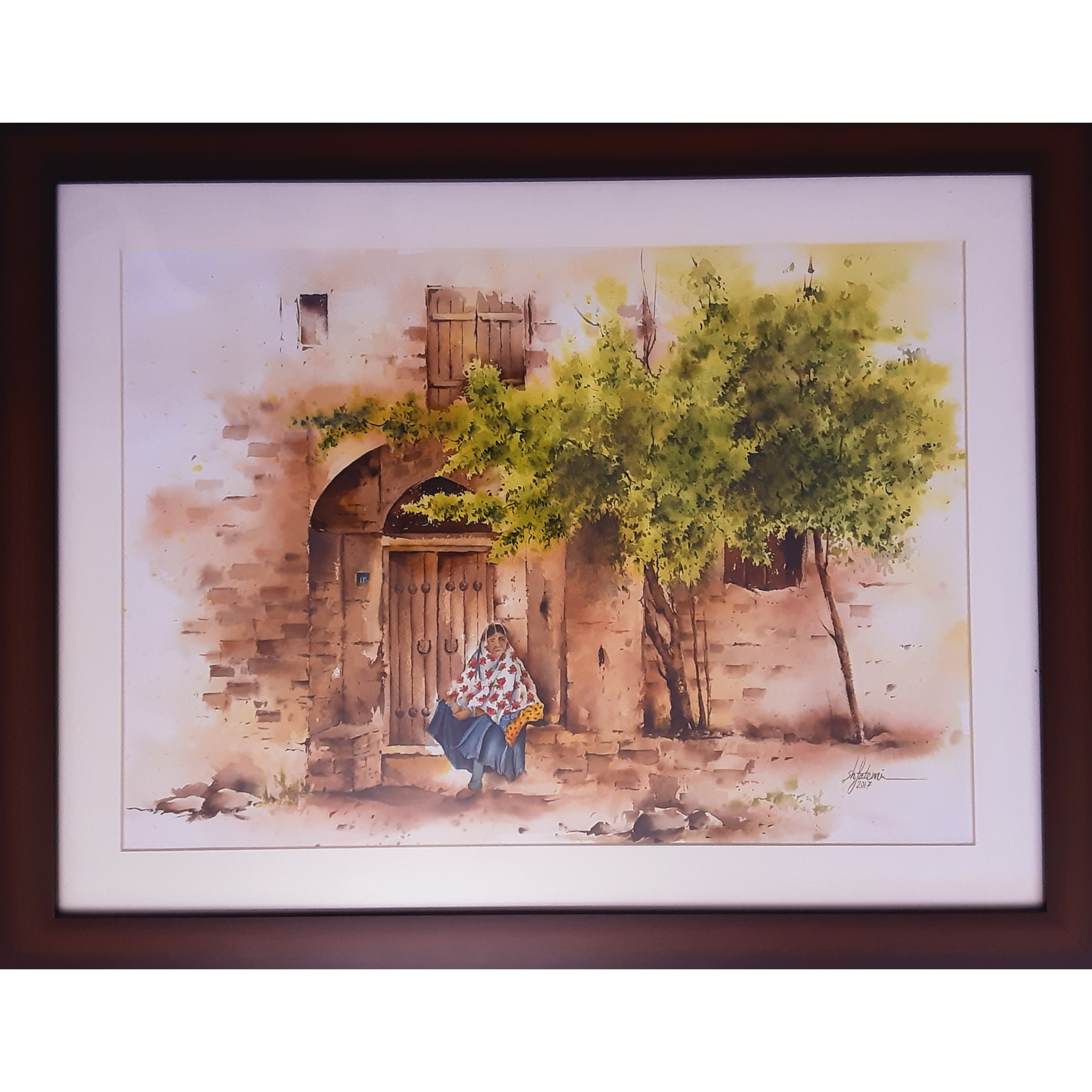 تابلو نقاشی آبرنگ طرح ابیانه کد 001