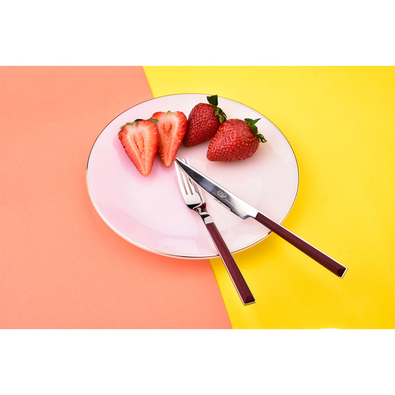 ست کارد و چنگال  12 پارچه سی اند اس طرح چوبی