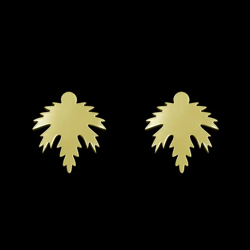 گوشواره طلا 18 عیار زنانه مدوپد مدل برگ کد GA1-15201