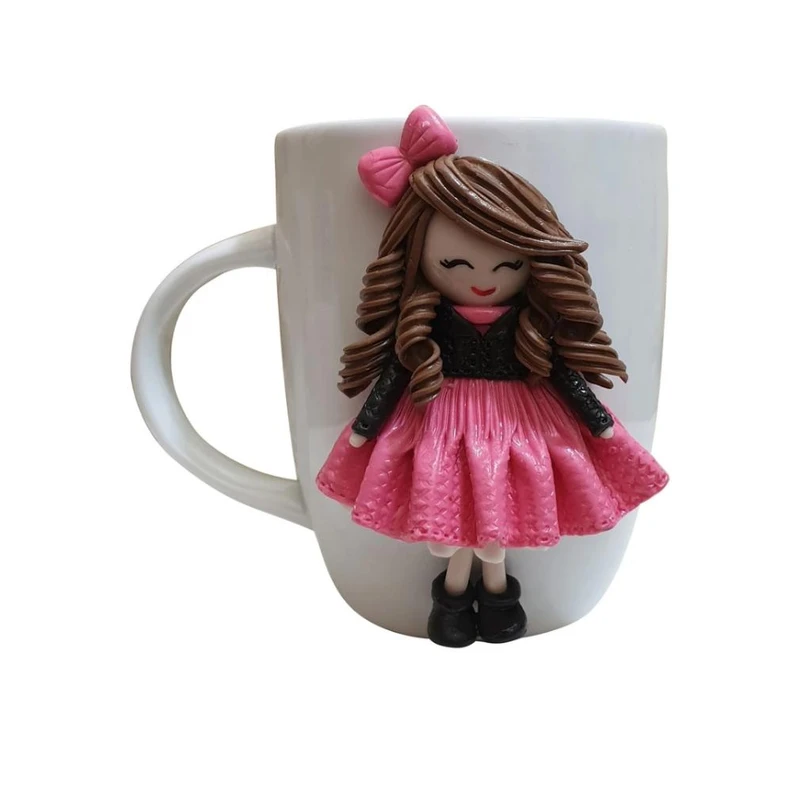 ماگ سرامیکی مدل عروسکی طرح دخترانه کد 1158