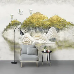 پوستر دیواری سه بعدی مدل نقاشی مدرن درخت کوه DVRF1427