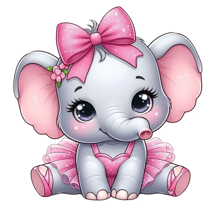 استیکر پارچه و لباس پاد آفرین مدل کارتونی کیوت فیل بامزه کد S2892