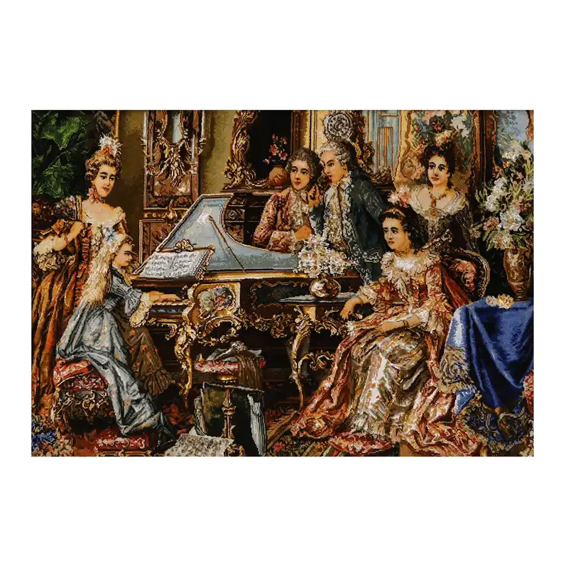 تابلو فرش دستباف مدل کلاس موسیقی c019