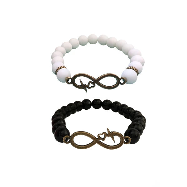 عکس شماره 2 : دستبند طرح بی نهایت کد al_bkhrd مجموعه 2 عددی