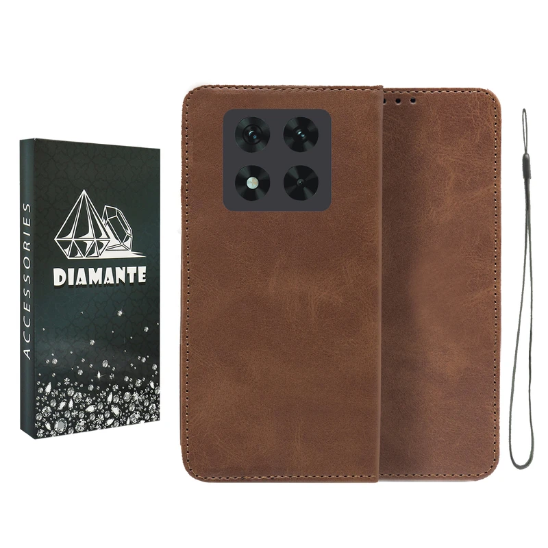 کیف کلاسوری دیامانته مدل Bandaviz BK مناسب برای گوشی موبایل شیائومی Redmi Note 14 Pro Plus به همراه بندآویز