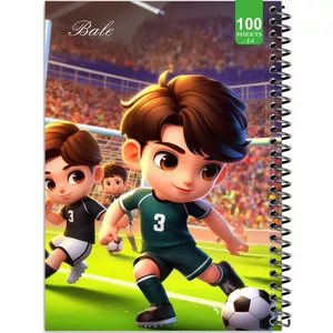 دفتر نقاشی 100 برگ بله مدل رحلی طرح فانتزی پسرانه فوتبال کد A4-N437