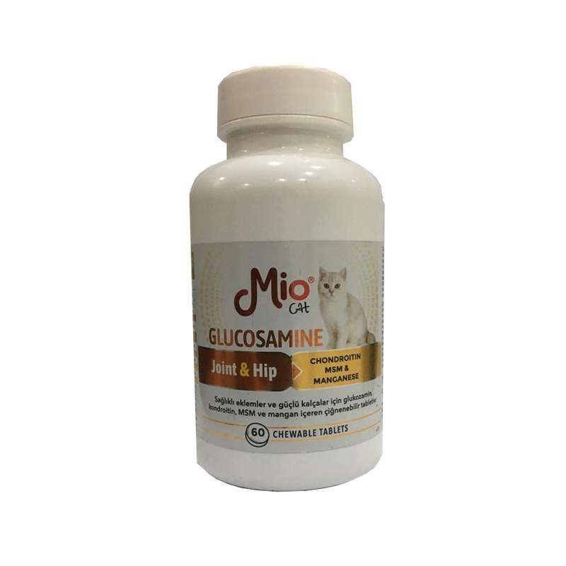 قرص مکمل گلوکز آمین گربه میو مدل joint & hip بسته 60 عددی